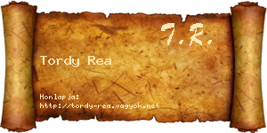 Tordy Rea névjegykártya